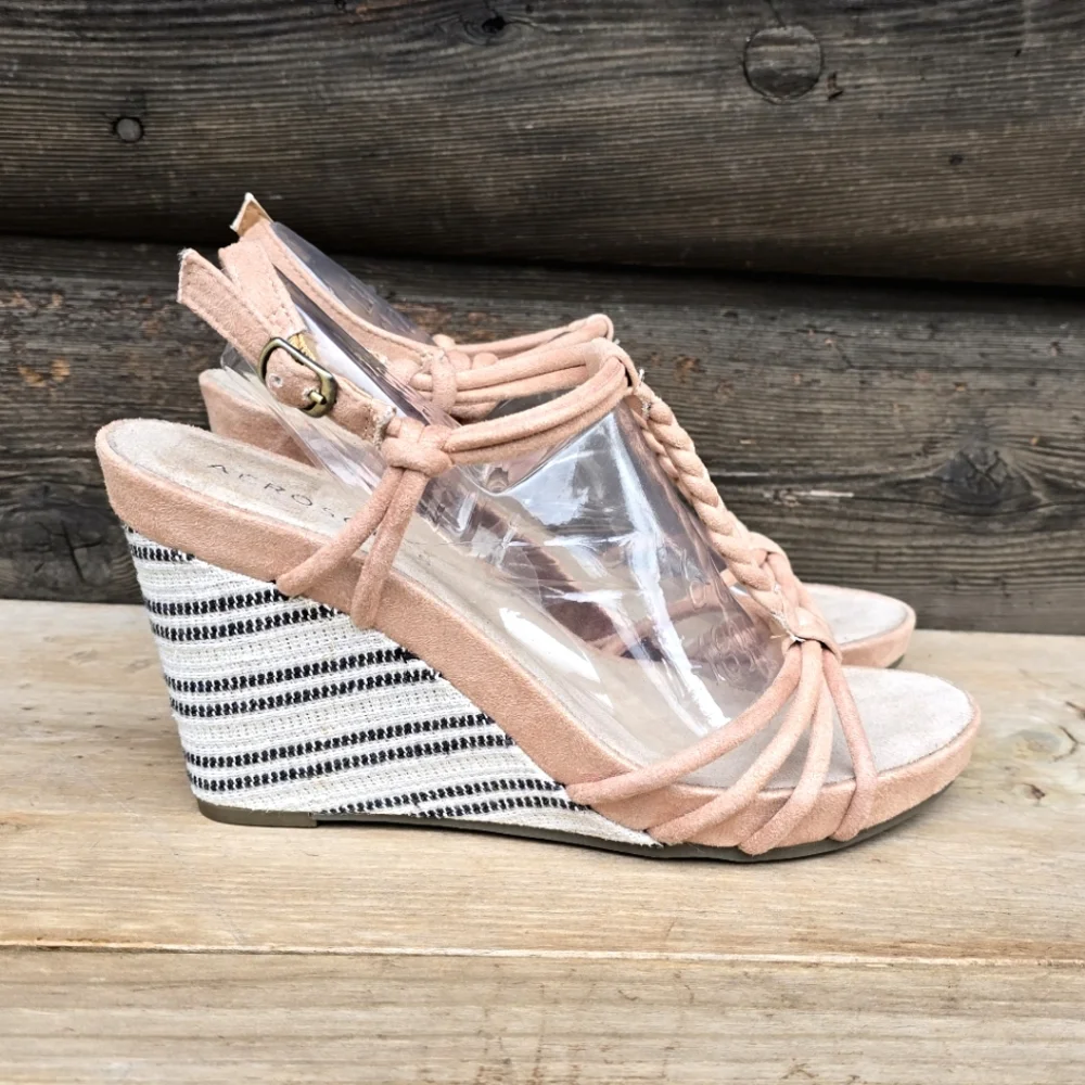 AEROSOLES Port Chester Coastal Boho Nautical Inspired Platform Wedge Sandal 9M